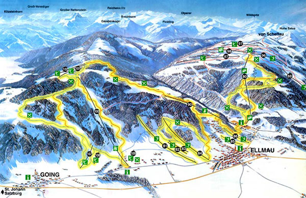 map of the piste (Ellmau)